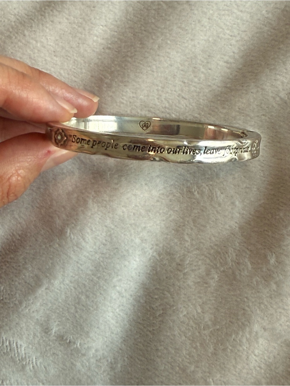 Brighton Footprints Hinged Silver Bangle -VGC